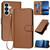 Samsung Galaxy S26 YX0070 Carbon Fiber Buckle Leather Phone Case with Lanyard - Coffee