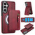 Samsung Galaxy S26 Zipper Wallet Split MagSafe Leather Back Phone Case - Red
