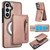 Samsung Galaxy S26 Zipper Wallet Split MagSafe Leather Back Phone Case - Rose Gold