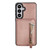 Samsung Galaxy S26 Zipper Wallet Split MagSafe Leather Back Phone Case - Rose Gold