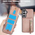 Samsung Galaxy S26 Zipper Wallet Split MagSafe Leather Back Phone Case - Rose Gold