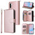 Samsung Galaxy A37 5G 9-Card Slots Zipper Wallet Bag Leather Phone Case - Rose Gold