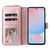 Samsung Galaxy A37 5G 9-Card Slots Zipper Wallet Bag Leather Phone Case - Rose Gold