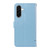 Samsung Galaxy A37 5G Adorable Cat Embossed Pattern Flip Leather Phone Case - Sky Blue