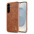 Samsung Galaxy A37 5G AZNS Electroplated Frame Crocodile Texture Full Coverage Phone Case - Brown