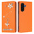 Samsung Galaxy A37 5G Ballet Girl Diamond Studded RFID Vegan Leather Phone Case - Orange