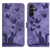 Samsung Galaxy A37 5G Butterfly Cat Embossing Flip Leather Phone Case - Purple