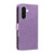 Samsung Galaxy A37 5G Cat and Bee Embossed Flip Leather Phone Case - Purple
