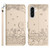 Samsung Galaxy A37 5G Cat Embossing Pattern Leather Phone Case with Lanyard - Beige