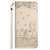 Samsung Galaxy A37 5G Cat Embossing Pattern Leather Phone Case with Lanyard - Beige
