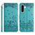 Samsung Galaxy A37 5G Cat Embossing Pattern Leather Phone Case with Lanyard - Blue