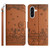 Samsung Galaxy A37 5G Cat Embossing Pattern Leather Phone Case with Lanyard - Brown