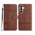 Samsung Galaxy A37 5G Cowhide Texture Stitching Leather Phone Case - Coffee