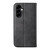 Samsung Galaxy A37 5G Cubic Grid Calf Texture Magnetic Leather Phone Case - Black