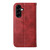 Samsung Galaxy A37 5G Cubic Grid Calf Texture Magnetic Leather Phone Case - Red