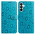 Samsung Galaxy A37 5G Daisy Embossed Leather Phone Case - Blue