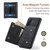 Samsung Galaxy A37 5G DG.MING M1 Series 3-Fold Multi Card Wallet + Magnetic Phone Case - Black