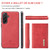 Samsung Galaxy A37 5G DG.MING M1 Series 3-Fold Multi Card Wallet + Magnetic Phone Case - Red