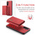 Samsung Galaxy A37 5G DG.MING M1 Series 3-Fold Multi Card Wallet + Magnetic Phone Case - Red