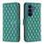 Samsung Galaxy A37 5G Diamond Lattice Wallet Flip Leather Phone Case - Green