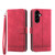 Samsung Galaxy A37 5G Dierfeng Dream Line TPU Hybrid PU Leather Phone Case - Red