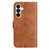 Samsung Galaxy A37 5G Dual-Folded S-shape Leather Phone Case - Brown