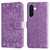 Samsung Galaxy A37 5G Embossed Sunflower Leather Phone Case - Purple