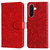 Samsung Galaxy A37 5G Embossed Sunflower Leather Phone Case - Red