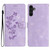 Samsung Galaxy A37 5G Flower Butterfly Embossing Pattern Leather Phone Case - Purple