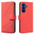 Samsung Galaxy A37 5G Geometric Pattern RFID Leather Phone Case - Red