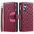 Samsung Galaxy A37 5G Glitter Lattice Zipper Wallet Leather Phone Case - Wine Red