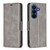 Samsung Galaxy A37 5G Lambskin Texture Pure Color Flip Leather Phone Case - Grey