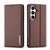 Samsung Galaxy A37 5G LC.IMEEKE L1 Series Frosted Fine Texture PU Phone Case - Brown