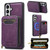 Samsung Galaxy A37 5G LC.IMEEKE L6 Series Zipper Card Bag MagSafe Magnetic Phone Case - Purple
