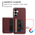 Samsung Galaxy A37 5G Litchi Pattern Magnetic Card Bag Holder Phone Case - Wine Red