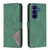 Samsung Galaxy A37 5G Magnetic Buckle Rhombus Texture Leather Phone Case - Green