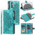 Samsung Galaxy A37 5G Multi-Card Totem Zipper Leather Phone Case - Green