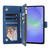 Samsung Galaxy A37 5G Multifunctional Frosted Zipper Wallet Leather Phone Case - Blue