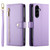 Samsung Galaxy A37 5G Nine Card-slot Zipper Wallet Bag Leather Phone Case - Purple