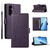 Samsung Galaxy A37 5G PU Genuine Leather Texture Embossed Line Phone Case - Purple