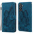 Samsung Galaxy A37 5G Retro Skin Feel Butterflies Embossing Horizontal Flip Leather Phone Case - Blue