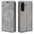 Samsung Galaxy A37 5G Retro-skin Magnetic Suction Leather Phone Case - Grey