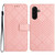 Samsung Galaxy A37 5G Rhombic Grid Texture Leather Phone Case - Pink