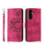 Samsung Galaxy A37 5G Skin Feel Flowers Embossed Wallet Leather Phone Case - Wine Red