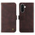 Samsung Galaxy A37 5G Skin Feel Life Tree Metal Button Leather Phone Case - Brown