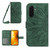 Samsung Galaxy A37 5G Skin Feel Sun Flower Embossed Flip Leather Phone Case with Lanyard - Green