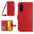 Samsung Galaxy A37 5G Skin Feel Sun Flower Embossed Flip Leather Phone Case with Lanyard - Red