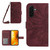 Samsung Galaxy A37 5G Skin Feel Sun Flower Embossed Flip Leather Phone Case with Lanyard - Wine Red