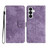Samsung Galaxy A37 5G Skin-feel Embossed Butterfly Leather Phone Case - Purple