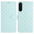 Samsung Galaxy A37 5G Small Dots Pattern Vegan Leather Phone Case - Light Blue